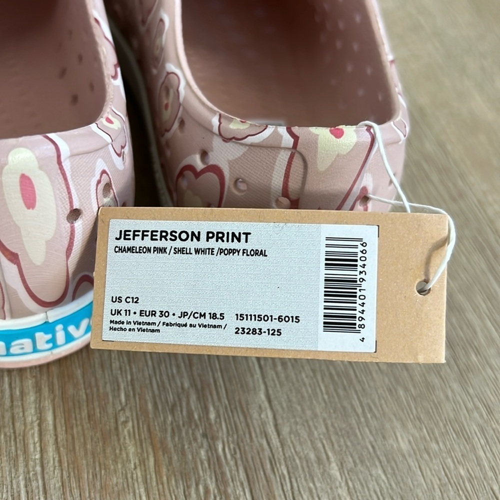 Native Shoes Jefferson Poppy Floral Slip On Tennis Shoes Toddler 11 12 - Picture 8 of 9